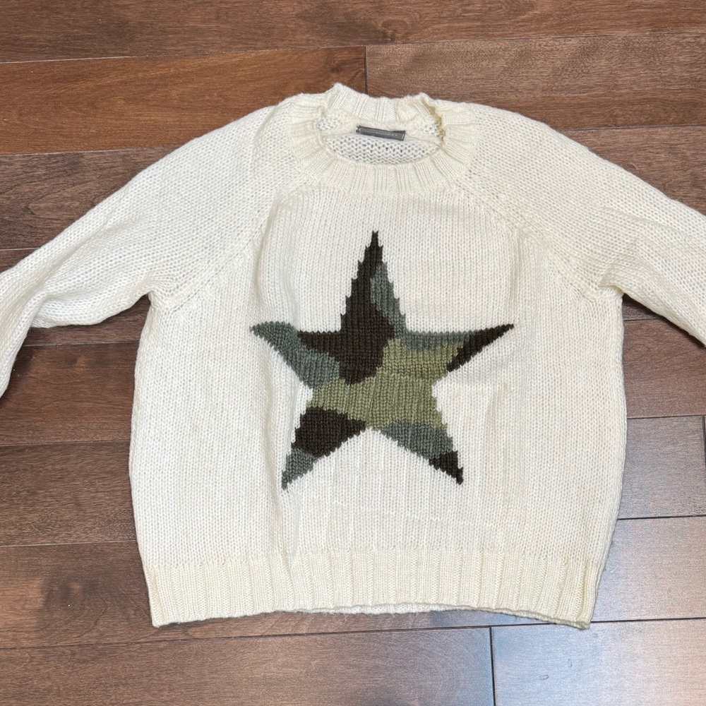 Wooden Ships Cream Camo Star Sweater